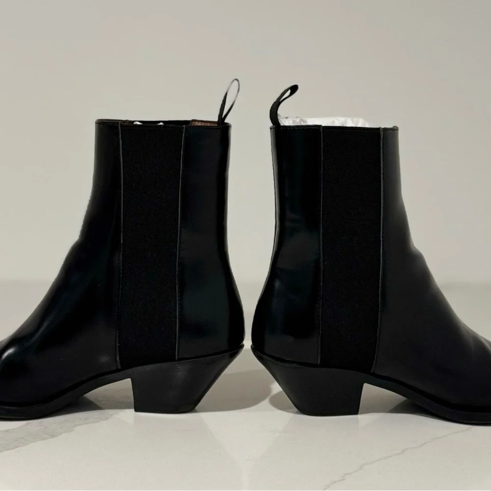 H & M Black Ankle Cowboy Boots - Picture 5 of 9